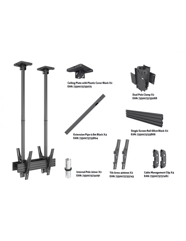 MULTIBRACKETS 4677 Support plafond Multibrackets MBC1UX2SD 600 Ceiling Mount Pro - écran 40"-86" VESA Max 600x400