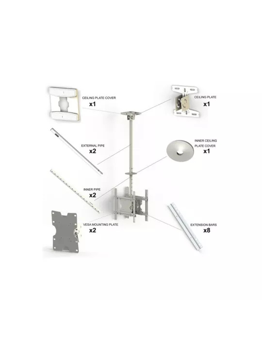 MULTIBRACKETS 2500 Support plafond Multibrackets Public Ceilingmount Medium Back to Back - écran dos à dos 32 -55  VESA Max 40