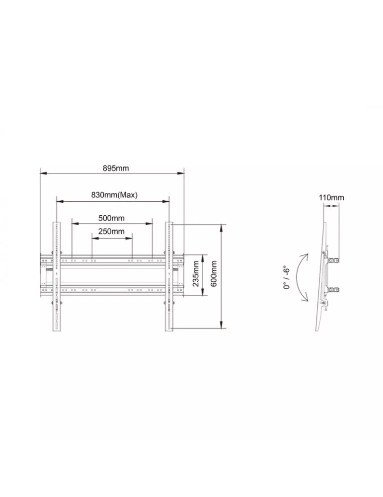 MULTIBRACKETS B8847 Support Multibrackets Support Dual Pole 800X600 - screen 65 -100  VESA Max 800x600 MULTIBRACKETS MULB8847