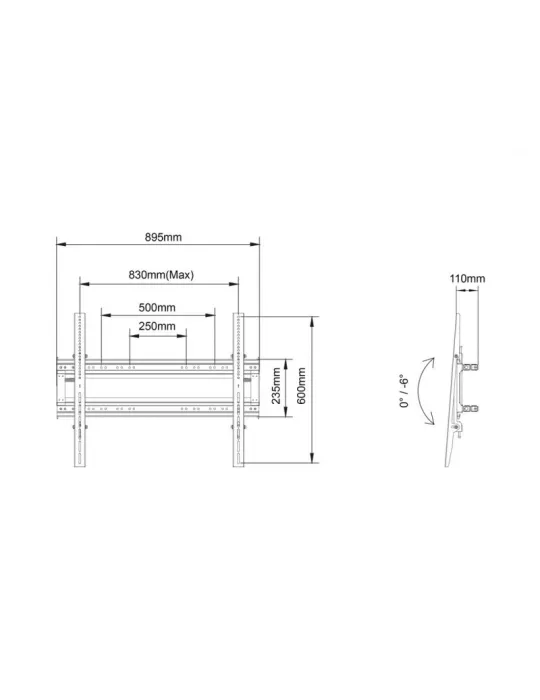 MULTIBRACKETS B8847 Multibracket-Ständer Dual Pole-Ständer 800X600 - 65 -100 -Bildschirm VESA Max 800x600 MULTIBRACKETS MULB88