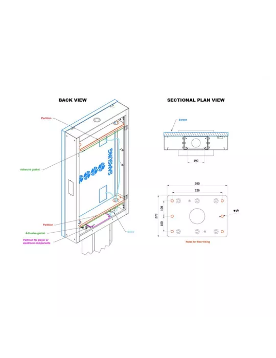 MULTIBRACKETS 6603 Support sol à fixer Multibrackets Totem Pro Triple OH55F/B/A-S - 3 écrans 55" VESA Max 1186x560