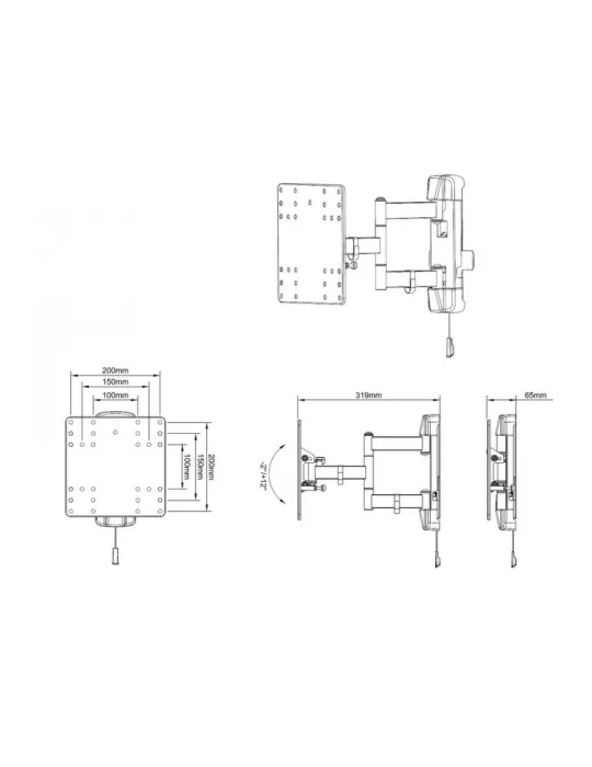 MULTIBRACKETS 6843 Soporte mural inclinable Multibrackets Full Motion Exterior VESA 100 200 - MULTIBRACKETS MUL6843 | MusicGoo