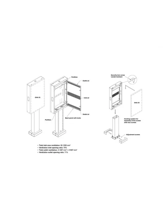 MULTIBRACKETS 6580 Floor stand Multibrackets Totem Pro Single OH55F B A-S - 55  screen MULTIBRACKETS MUL6580 | MusicGoodDeal