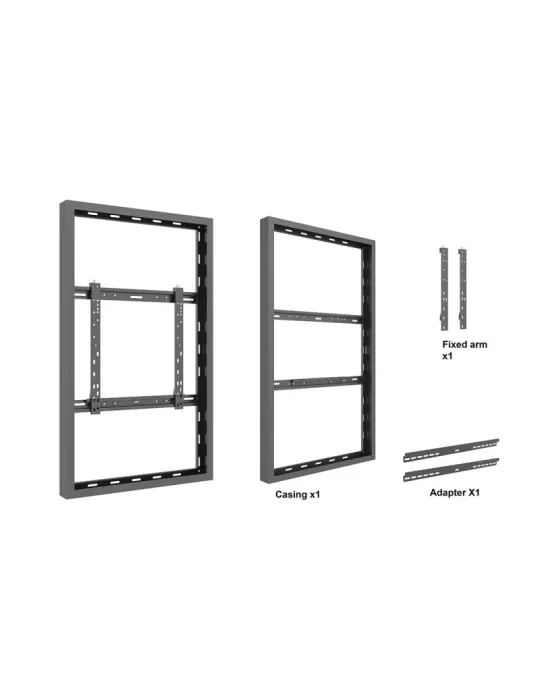 MULTIBRAQUETAS 1140 Caisson Multisoportes Recinto de Pared Negro Medio Pantalla de 49  VESA Máx. 600 x 400 MULTIBRACKETS MUL11
