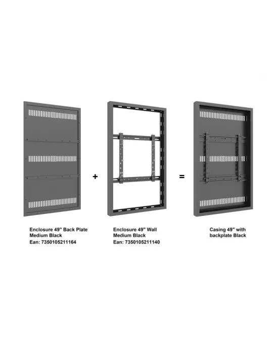 MULTIBRACKETS 1140 Caisson Multibrackets Enclosure Wall Medium Black écran 49  VESA Max 600 x 400 MULTIBRACKETS MUL1140 | Musi