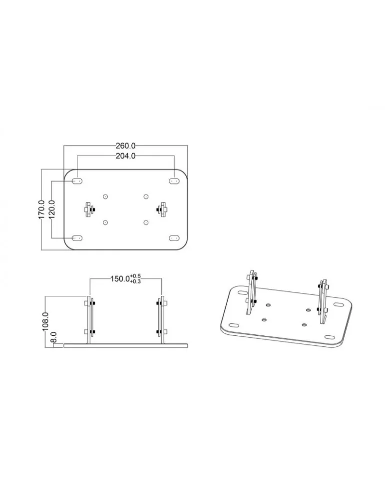 MULTIBRACKETS 9840 Base de sol a fixer Multibrackets Public Display Stand Floorstand Fixed Base