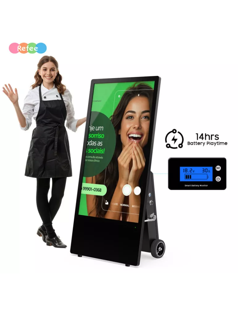 REFEE ECO43RFAPLUS Chevalet numérique-Stop trottoir 43"  ECO 43 RFA Plus 2500 cd/m2