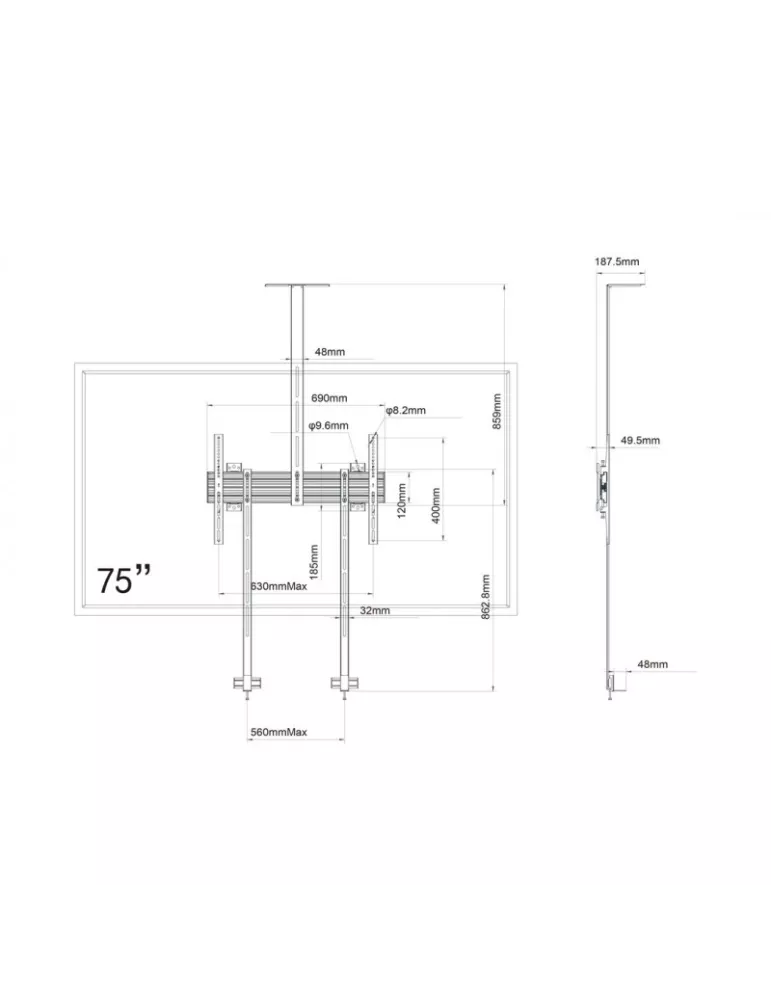 MULTIBRACKETS 2840 Wandhalterung Multibrackets Series Collaboration Wallmount Pro MBW1U - 32 -75 -Bildschirm VESA Max 400x400