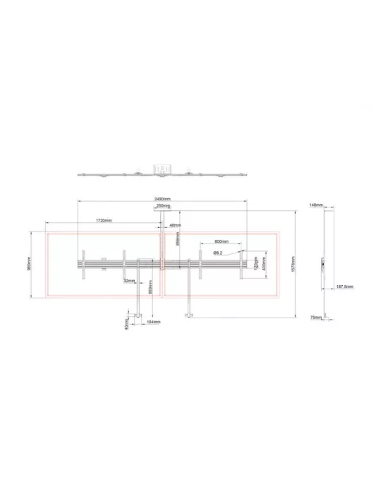 MULTIBRACKETS 8915 Support mural avec support caméra inclus Multibrackets Collaboration Side by Side with brackets écran 32 -7