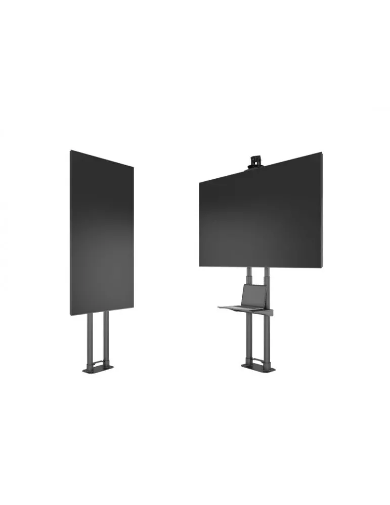 MULTIBRACKETS 7246 Soporte de suelo básico ajustable 180 VESA 800x500 y 90 kg de capacidad de carga que incluye estante y sopo