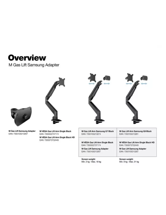 MULTIBRACKETS 3281 Support de table Multibrackets VESA Gas Lift Arm pour Samsung G9 49"
