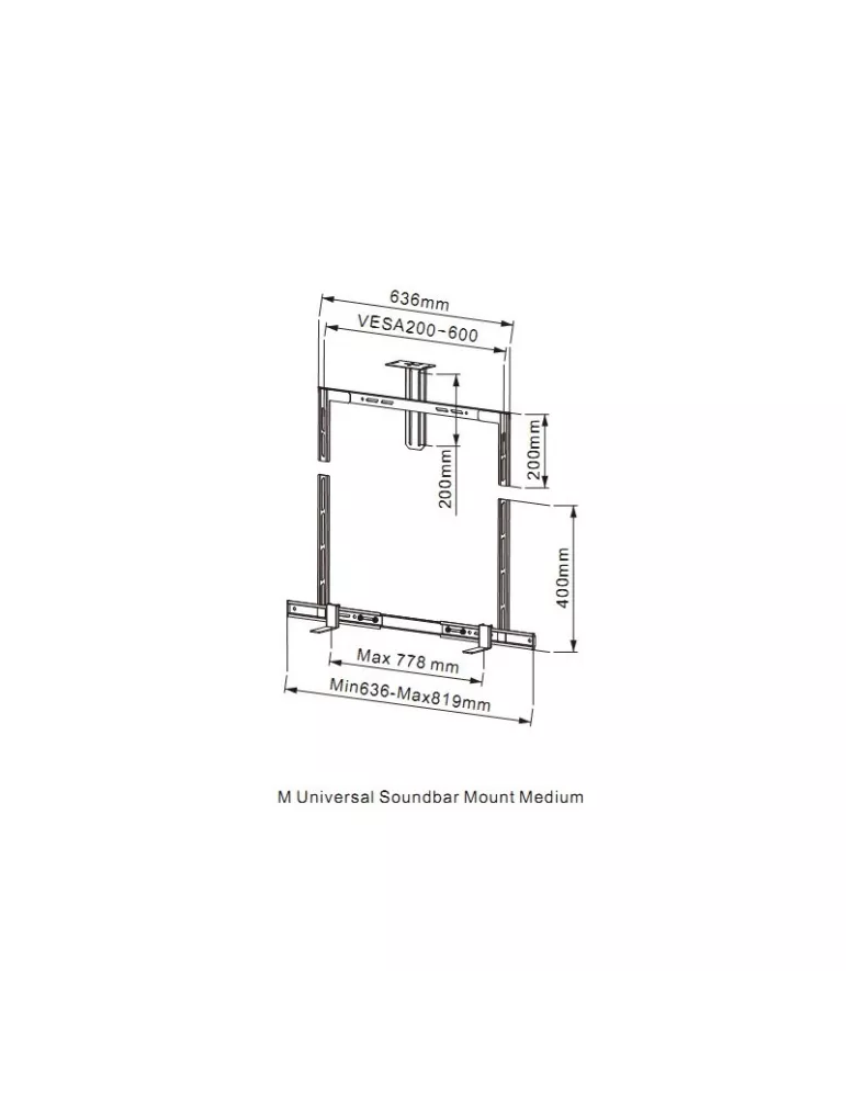 MULTIBRACKETS 2876 Support barre de son et camera visioconference Multibrackets SoundBar & Camera Holder Medium