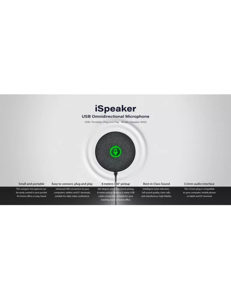 INFOBIT ISPKM100 Omnidirectional USB Microphone Infobit iSpeaker M100 INFOBIT INFISPKM100 | MusicGoodDeal