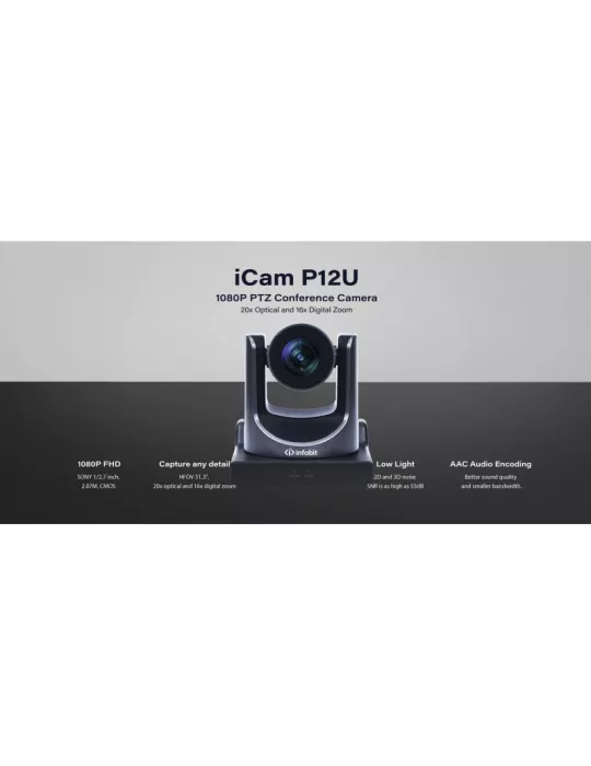 INFOBIT ICAMP12U Caméra de visioconférence Infobit iCam P12U: Caméra FHD PTZ