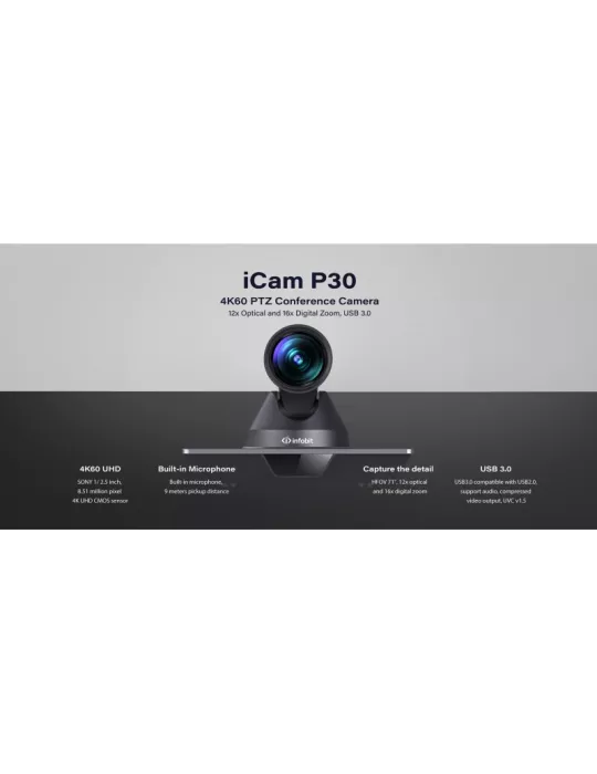 INFOBIT ICAMP30N Conference Camera Infobit iCam P30N with NDI  4K60 PTZ Camera INFOBIT INFICAMP30N | MusicGoodDeal