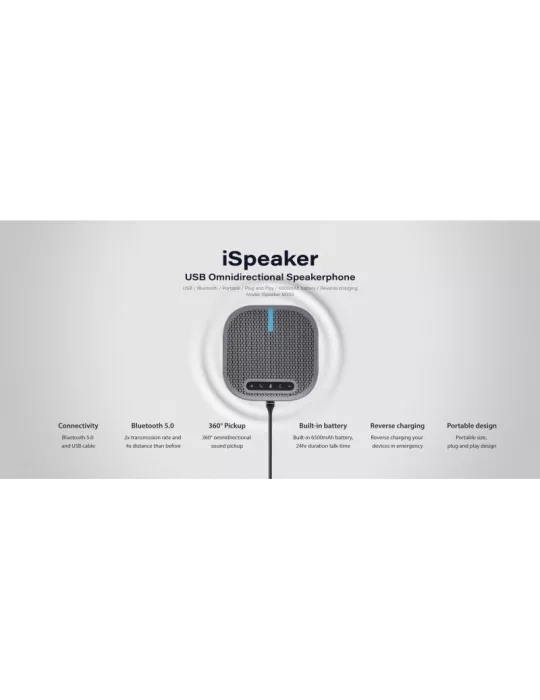 INFOBIT ISPKM300 Omnidirectional Microphone USB Bluetooth Battery Infobit iSpeaker M300 INFOBIT INFISPKM300 | MusicGoodDeal