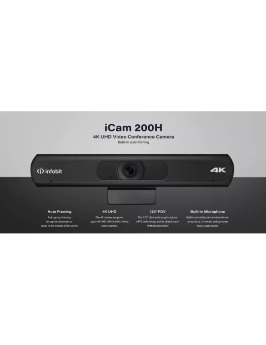 INFOBIT ICAM200H Cámara de videoconferencia Infobit iCam 200H  USB3.0 y HDMI 4K UHD Cámara de encuadre automático INFOBIT INFI