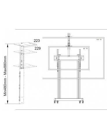 MULTIBRACKETS 4849 Neigbarer Kamerahalter Multibrackets Public Display Camera Holder 65 -110  Black MULTIBRACKETS MUL4849 | Mu 2