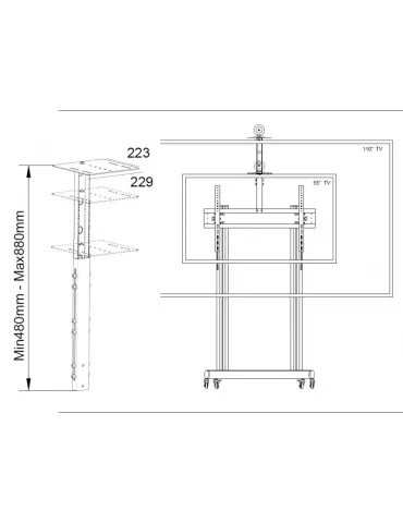 MULTIBRACKETS 4849 Support caméra inclinable Multibrackets Public Display Camera Holder 65"-110" Black 2