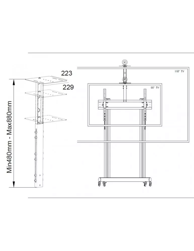 MULTIBRACKETS 4849 Support caméra inclinable Multibrackets Public Display Camera Holder 65"-110" Black