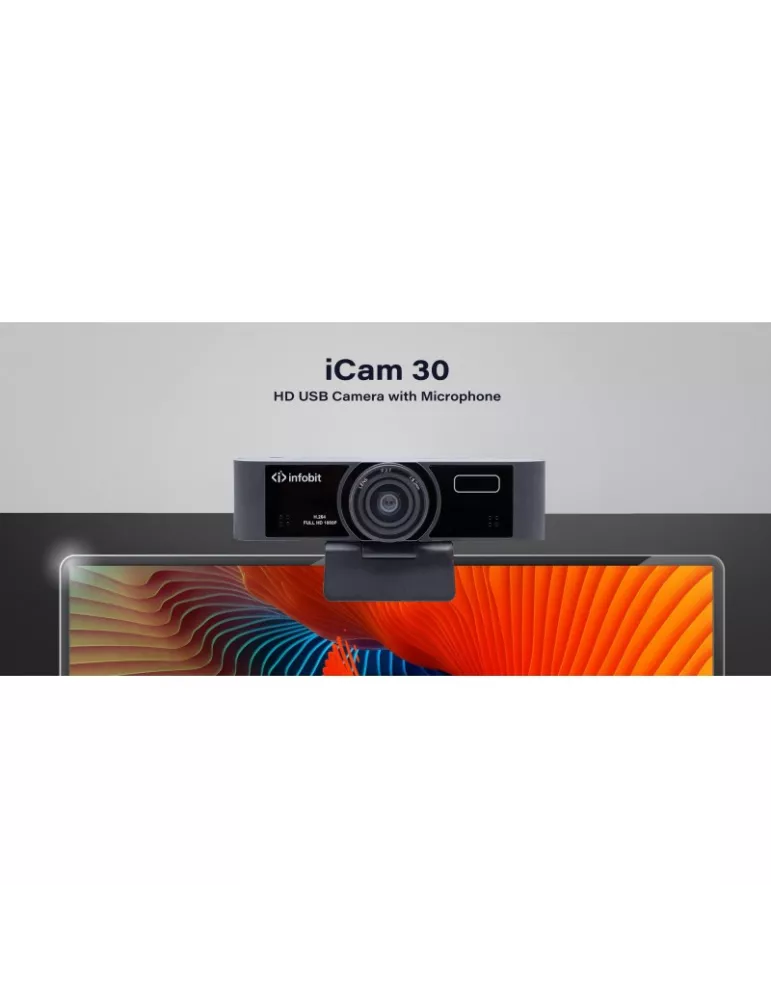 INFOBIT ICAM30AF USB HD videoconferencing camera with microphone Infobit iCam 30AF INFOBIT INFICAM30AF | MusicGoodDeal