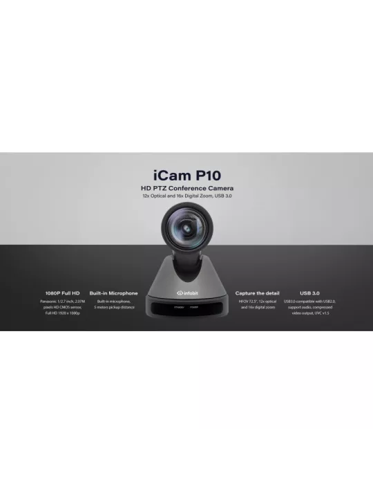 INFOBIT ICAMP10 Videokonferenzkamera Infobit iCam P10  HD PTZ-Kamera INFOBIT INFICAMP10 | MusicGoodDeal