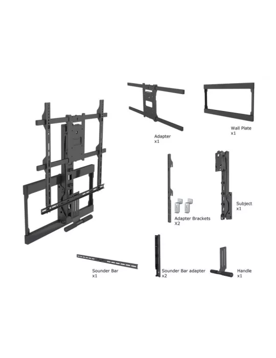 MULTIBRACKETS 6744 Support mural Articulé Multibrackets Pull Down Full Motion Flexarm pour ecran 40"-65" - Poids 28kg VESA 600x