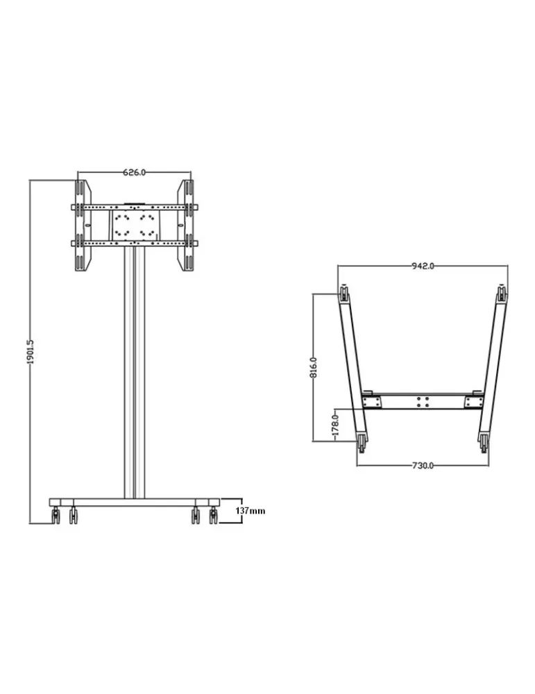 MULTIBRACKETS 0643 Support mobile manuel  Display Stand 180 Single REF: