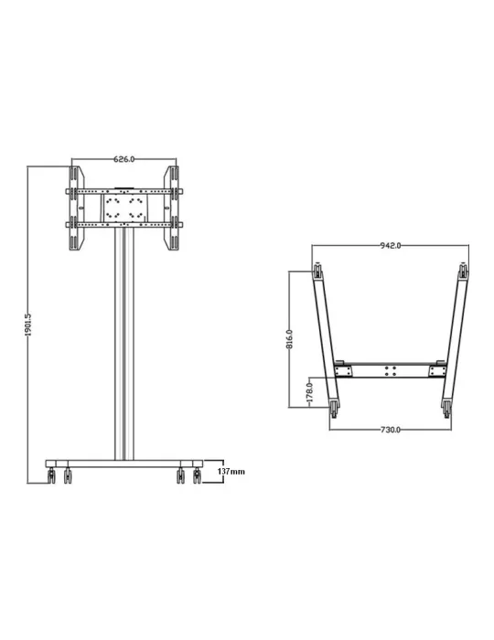 MULTIBRACKETS 0643 Support mobile manuel  Display Stand 180 Single REF: