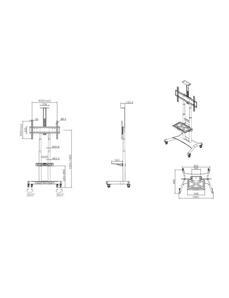 MULTIBRACKETS 7239 Multibrackets Public Floorbase Basic 180 videoconferencing stand incl. tablet and camera support MULTIBRACK