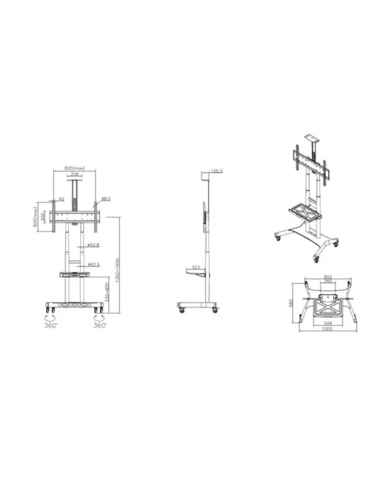 MULTIBRACKETS 7239 Multibrackets Public Floorbase Basic 180 videoconferencing stand incl. tablet and camera support MULTIBRACK