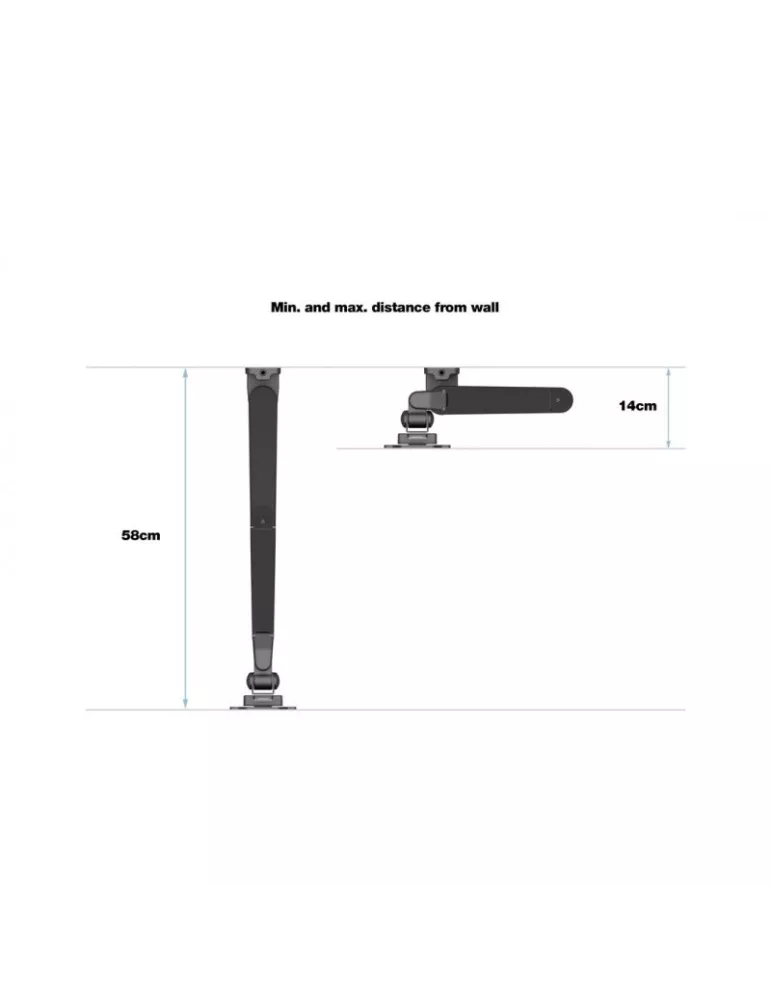 MULTIBRACKETS 1010 Soporte de mesa Multibrackets Brazo elevador de gas de pared Simple para pantalla 15 - 32  Carga 10Kg Vesa