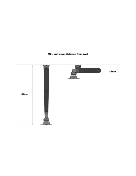 MULTIBRACKETS 1010 Soporte de mesa Multibrackets Brazo elevador de gas de pared Simple para pantalla 15 - 32  Carga 10Kg Vesa