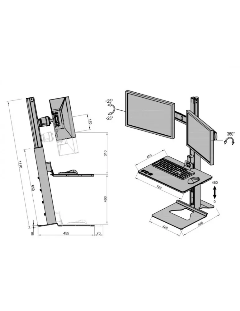 MULTIBRACKETS 3187 Mounting kit for Multibrackets Easy Stand Dual Monitor Mount - 30  screen VESA Max 100x100 MULTIBRACKETS MU