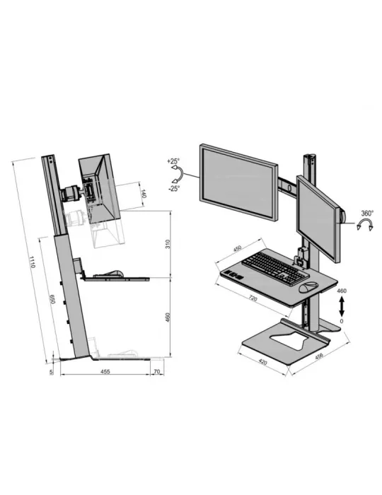 MULTIBRACKETS 3187 Kit de montaje para soporte de monitor doble Multibrackets Easy Stand - pantalla de 30  VESA máx. 100x100 M