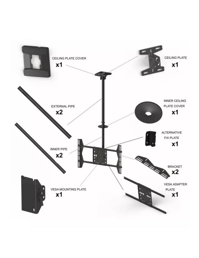 MULTIBRACKETS 5484 Support plafond Multibrackets Public CeilingMount Large Single REF  MULTIBRACKETS MUL5484 | MusicGoodDeal
