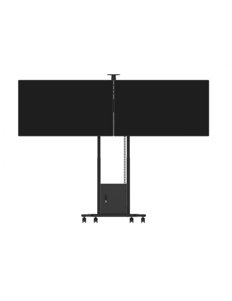 MULTIBRACKETS 8557 Motorized mobile FloorStand Double screens 40  - 75  -120kg Vesa Max 600x400 MULTIBRACKETS MUL8557 | MusicG