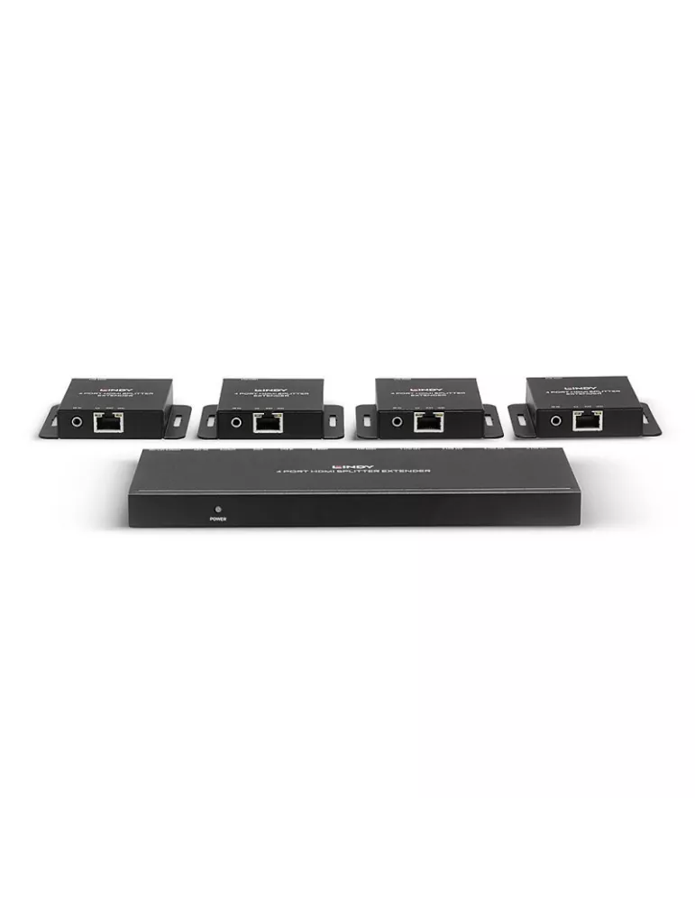 LINDY 38155  Kit Extensor Splitter 4 Puertos HDMI   IR con Loop Out Cat.6 50m LINDY LIN38155 | MusicGoodDeal