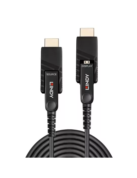 LINDY 38320 - Cable de fibra óptica híbrido Micro-HDMI 18G con conectores desmontables HDMI y DVI 10m LINDY LIN38320 | MusicGo