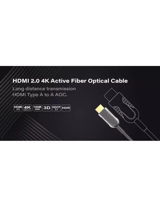INFOBIT AOCHDMIF30 Active Fiber Optic Cable 30m HDMI A to A - AOC-HDMI-F30 INFOBIT INFAOCHDMIF30 | MusicGoodDeal
