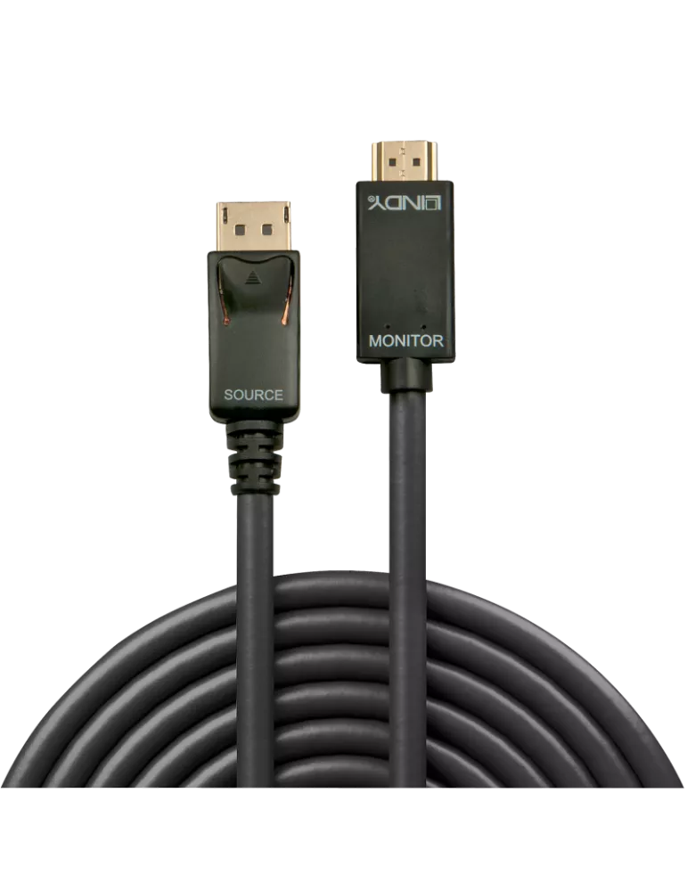 LINDY 36924 : Câble DisplayPort vers HDMI 4K30 (DP:passif) 5m
