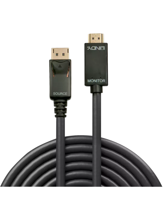 LINDY 36924 : Câble DisplayPort vers HDMI 4K30 (DP:passif) 5m
