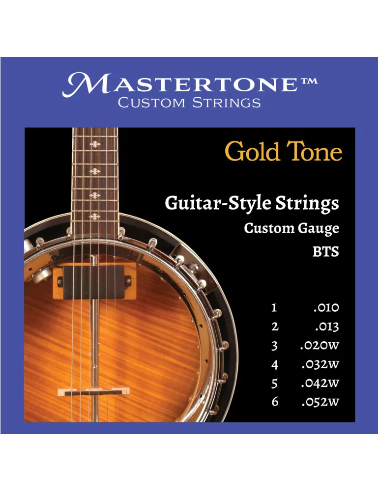  GOLD TONE BTS Guitar-style banjitar / mando-guitar custom-gauge strings|MusicGoodDeal 