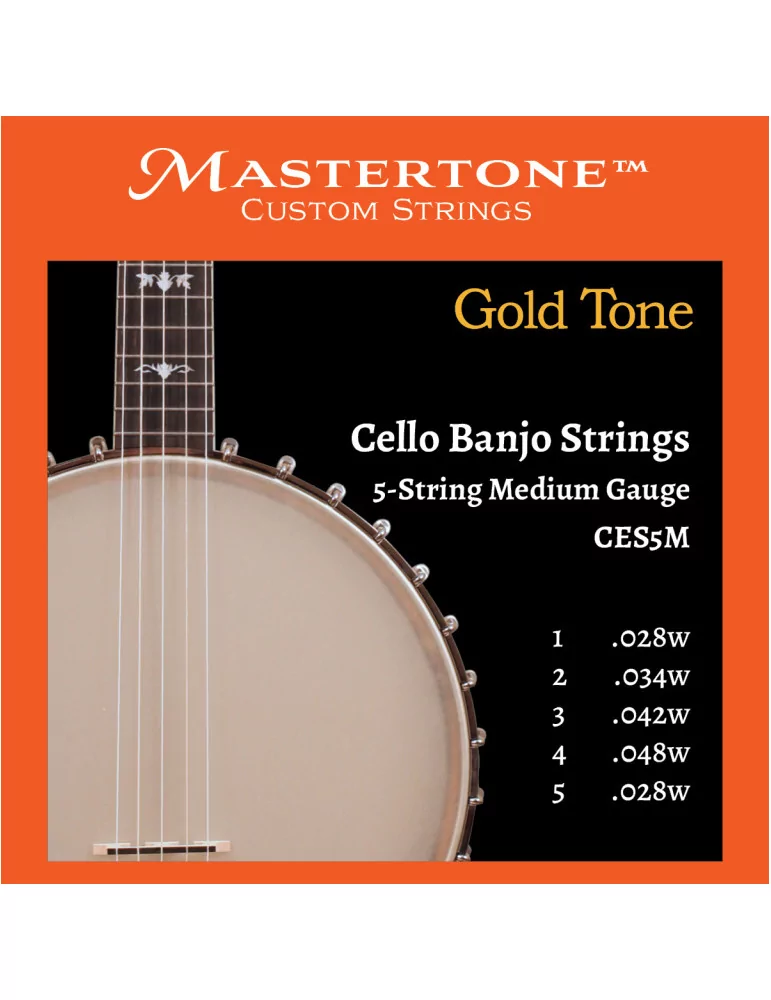  GOLD TONE CES5M 5-string banjo cello medium gauge strings|MusicGoodDeal 