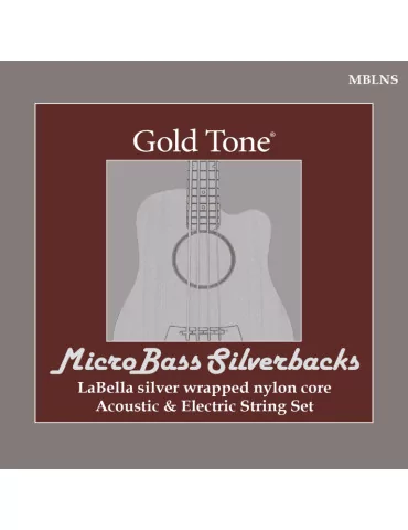  GOLD TONE MBLNS LaBella 'Silverback' silver-wrapped nylon strings for micro bass|MusicGoodDeal 