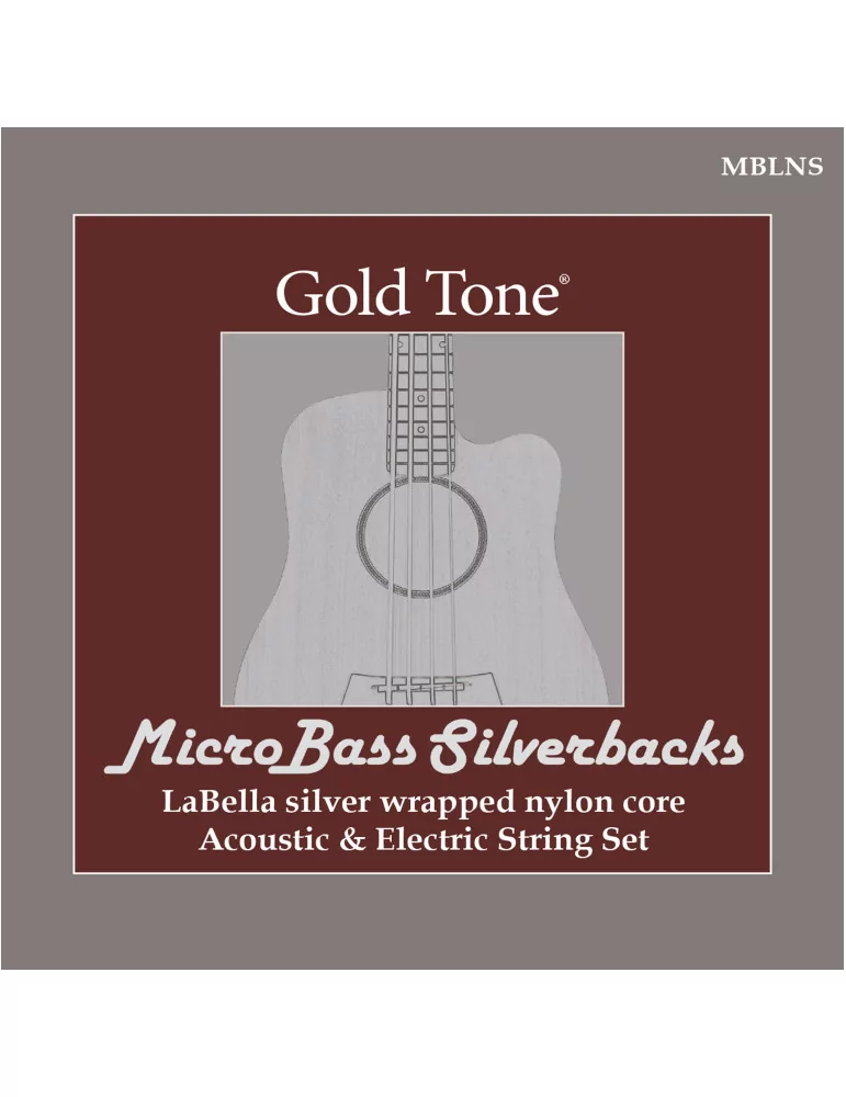  GOLD TONE MBLNS Cuerdas de nailon LaBella 'Silverback', alambre de cobre plateado, para pastilla de bajo|MusicGoodDeal 
