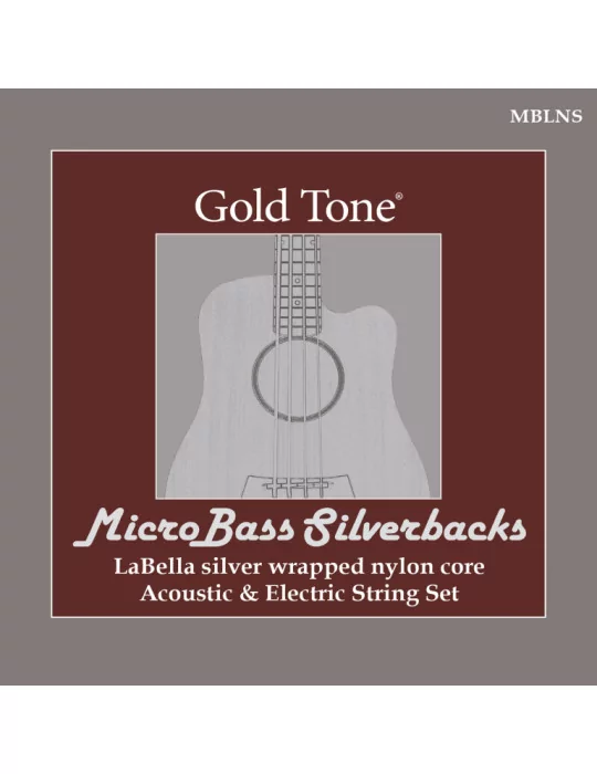  GOLD TONE MBLNS Cuerdas de nailon LaBella 'Silverback', alambre de cobre plateado, para pastilla de bajo|MusicGoodDeal 