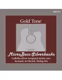  GOLD TONE MBLNS Cuerdas de nailon LaBella 'Silverback', alambre de cobre plateado, para pastilla de bajo|MusicGoodDeal 