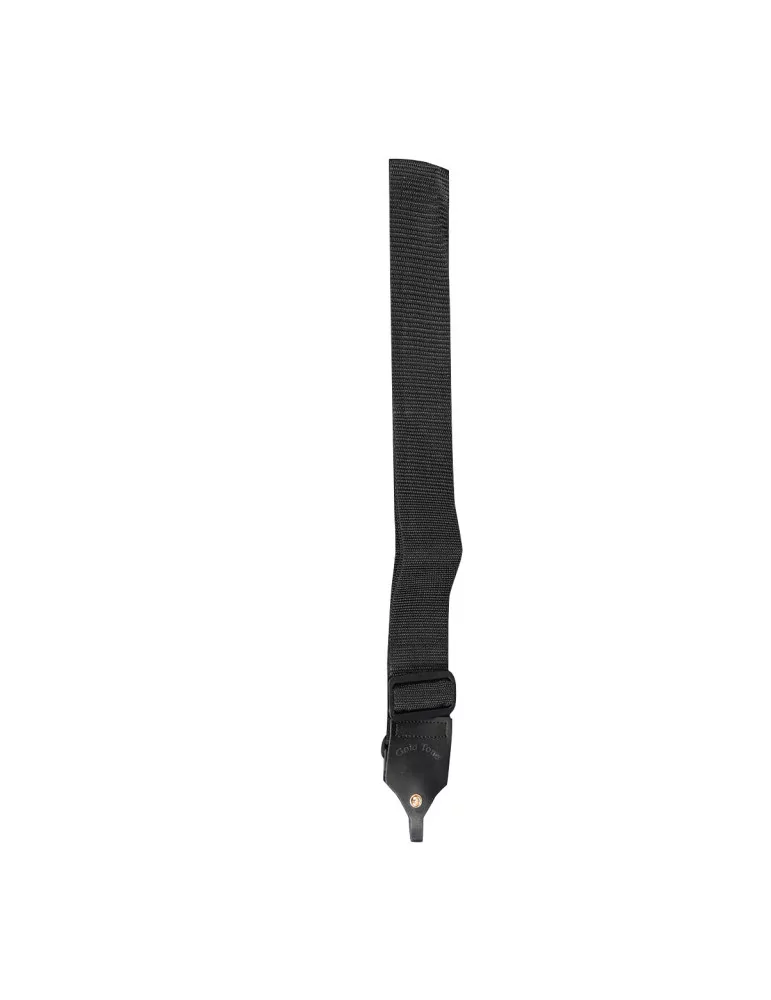  GOLD TONE CS-BK Stoffgurt Schwarz mit Lederlaschen für Banjo|MusicGoodDeal 