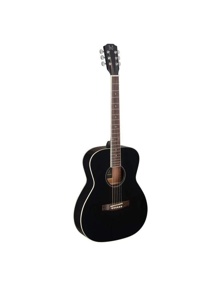  J.N GUITARS BES-A BK Schwarze akustische Auditorium-Gitarre mit massiver Fichtendecke Bessie Serie|MusicGoodDeal 